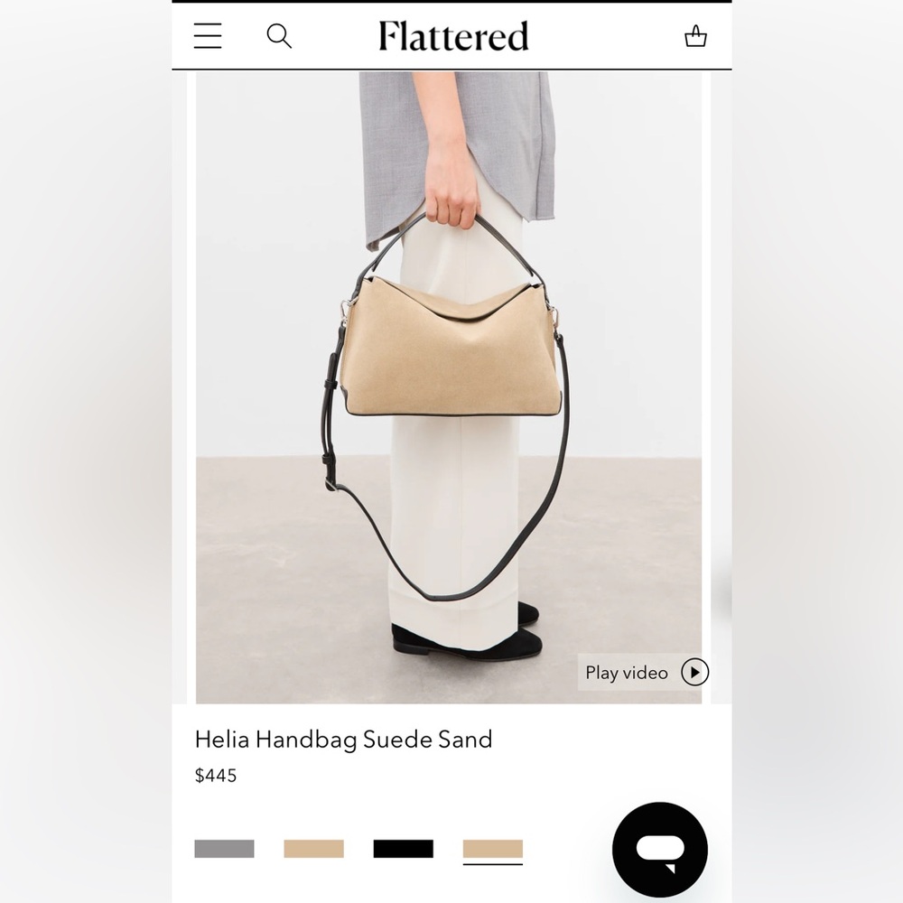 Flattered Helia Handbag Suede Sand New